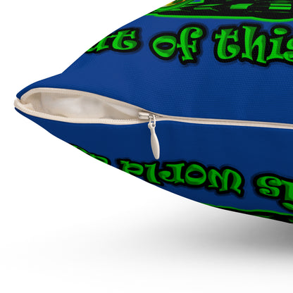 disc jockey - Spun Polyester Square Pillow - (dark blue)