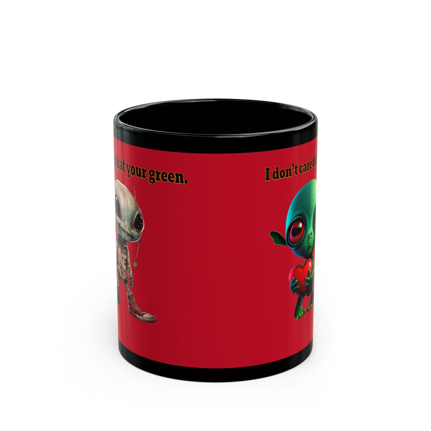 I don't care that your grey - Black Mug (dark red)