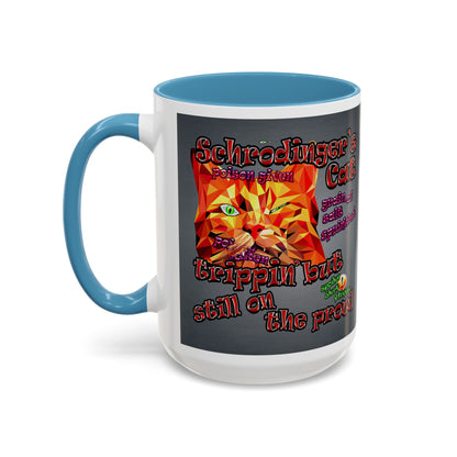 schrodinger's cat - Accent Mug (grey-light grey)