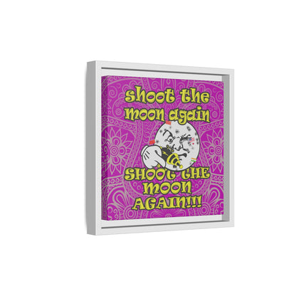 shoot the moon again - framed canvas art (pink swirl)