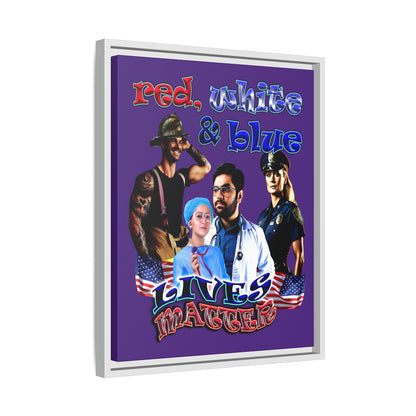 rw&b lives matter - framed canvas art (purple)