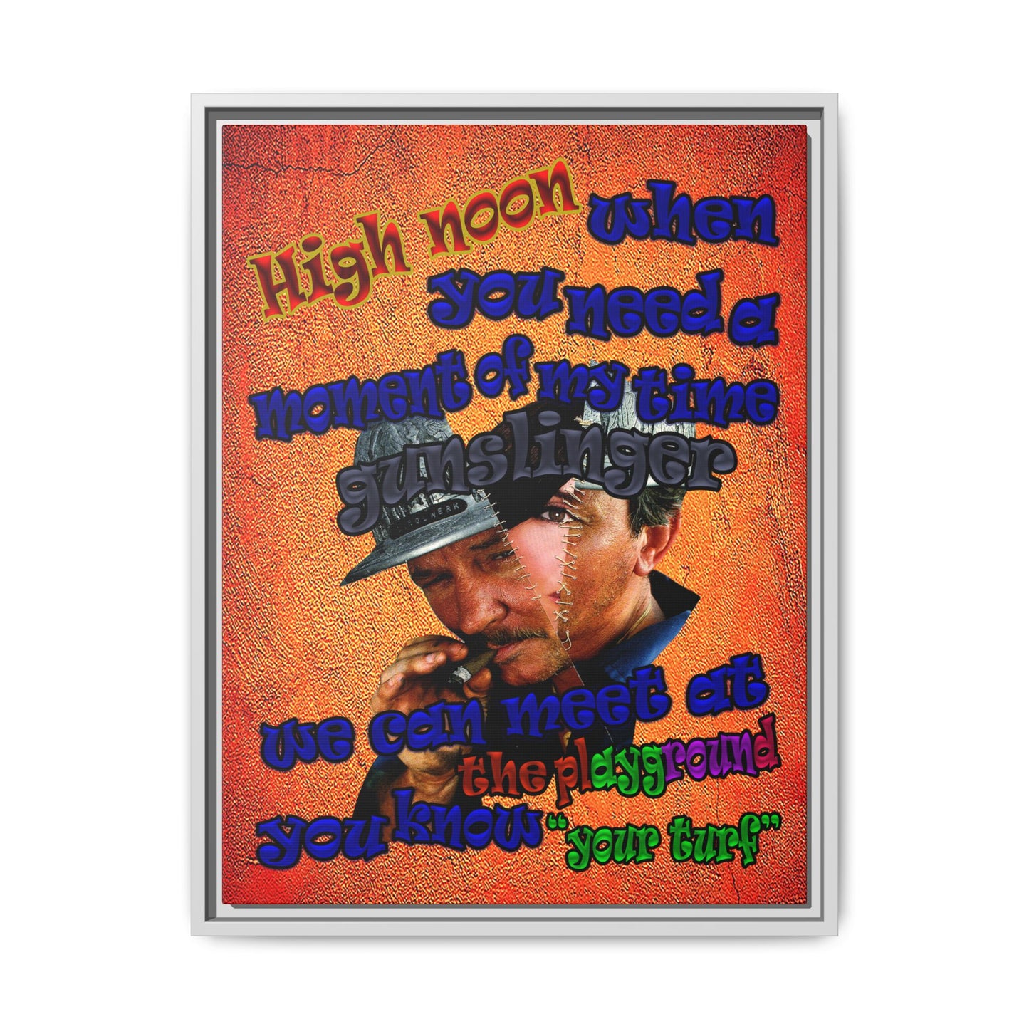high noon - framed canvas art (burnt orange)