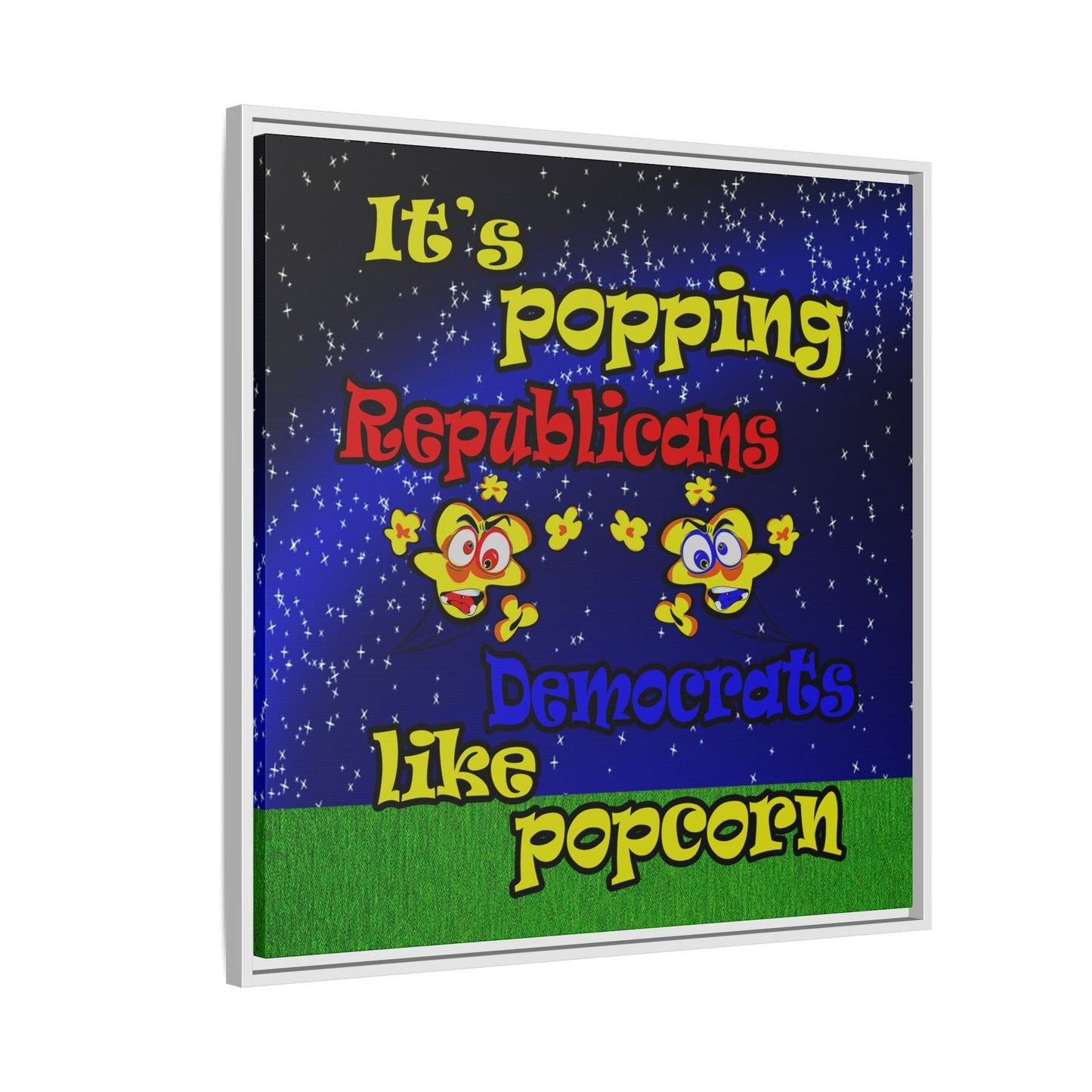 popping like popcorn - framed canvas art ('snoops' background)