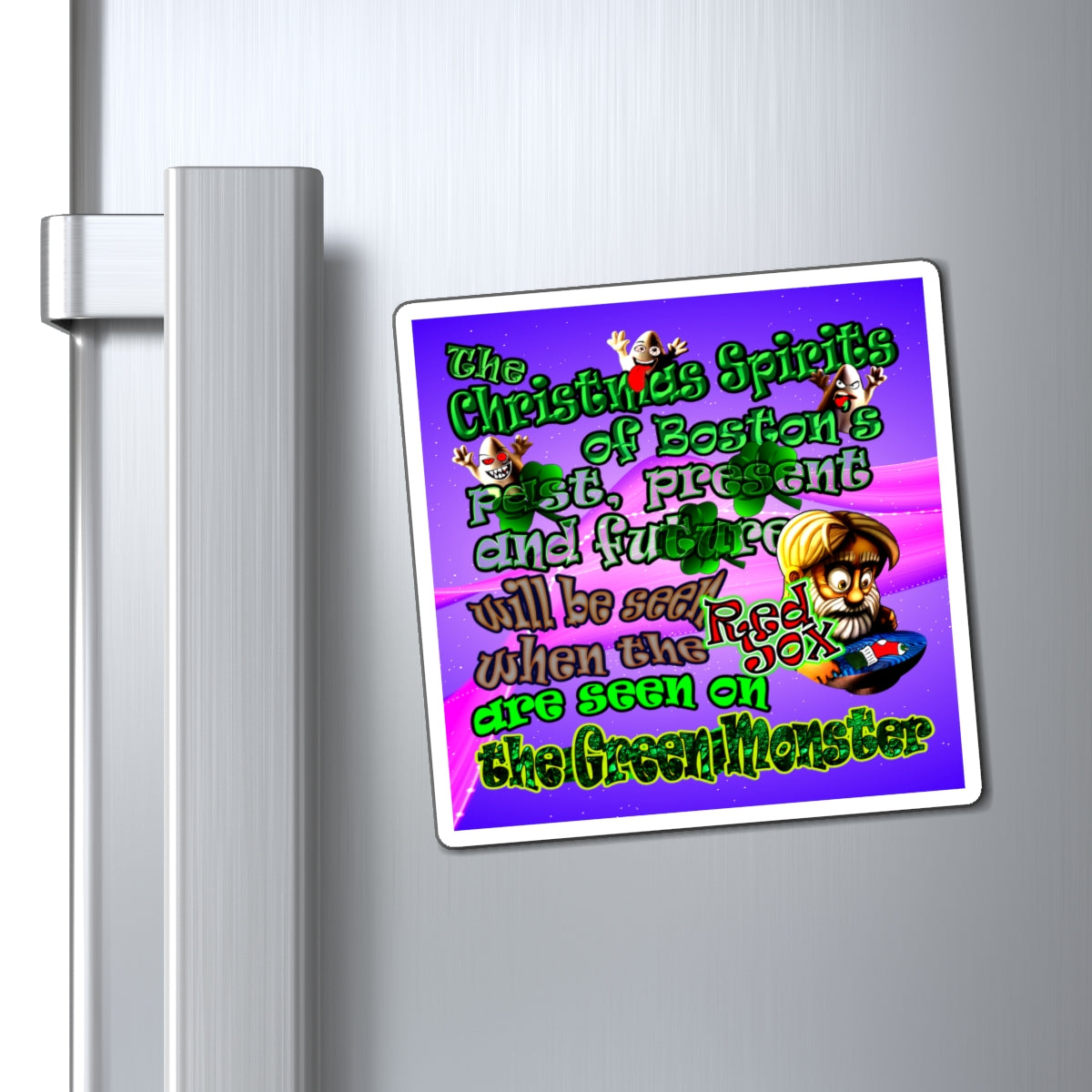 christmas spirits of boston - Magnets - (purple-pink wave)