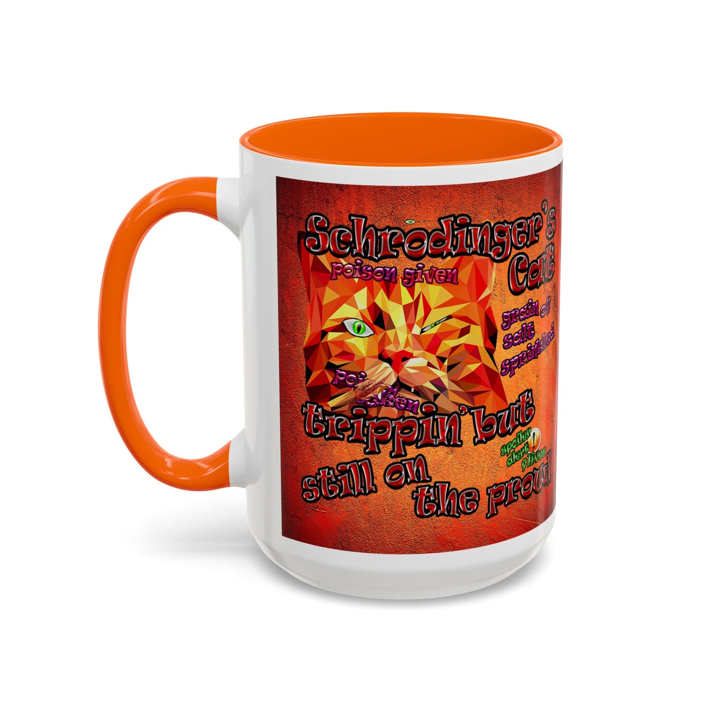 schrodinger's cat - Accent Mug (burnt orange)