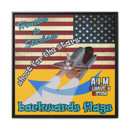shoot for the stars - framed canvas art (yellow)