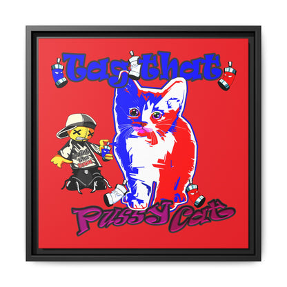 tag that - framed canvas art (red)