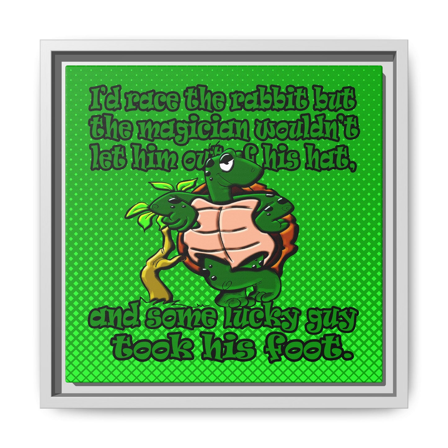 turtle race - framed canvas art (logo green)
