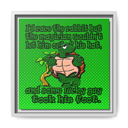 turtle race - framed canvas art (logo green)
