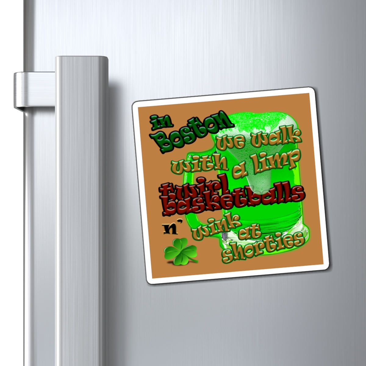 celtics logo - Magnets - (light brown)