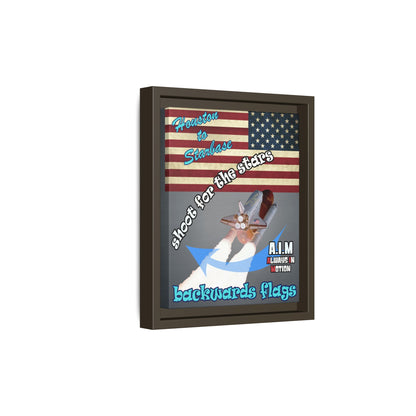 shoot for the stars - framed canvas art (grey-light grey)