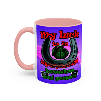 my luck - Accent Mug (purple-pink wave)