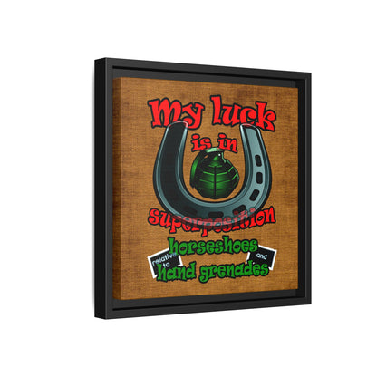 my luck - framed canvas art (brown papyrus)