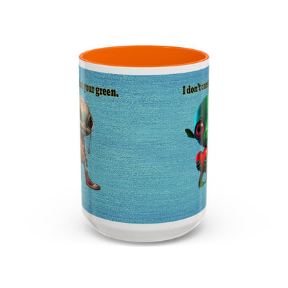 I don't care that your grey - Accent Mug (faded blue)