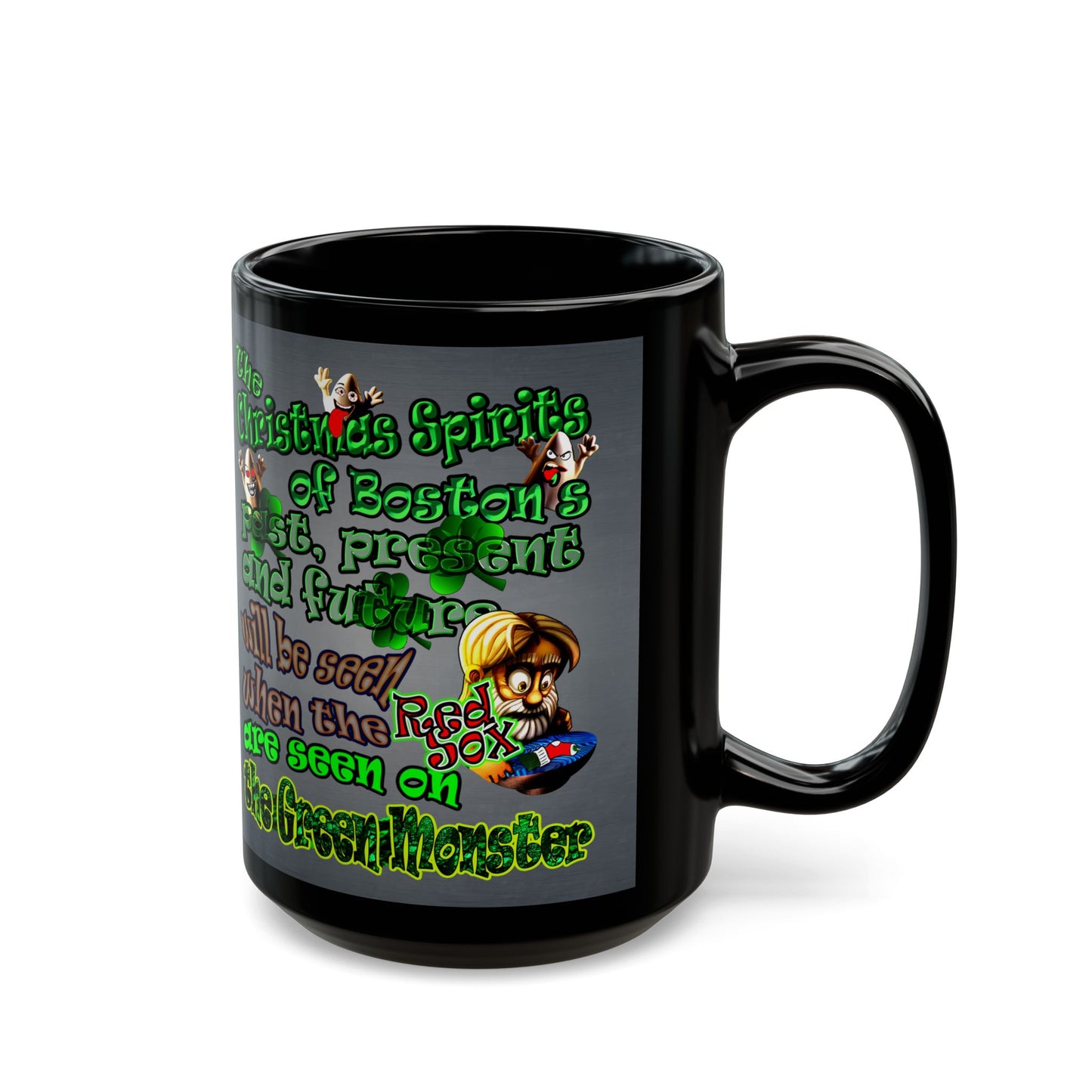 christmas spirits of boston - Black Mug (grey-light grey)
