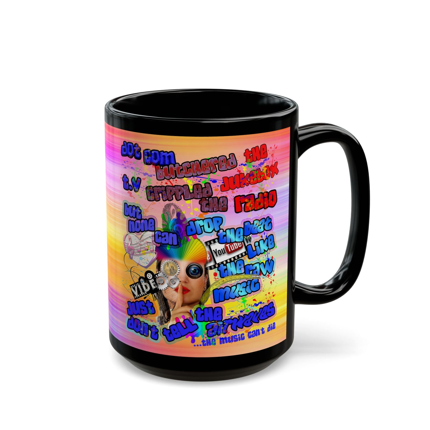 drop the beat - Black Mug (color blur)