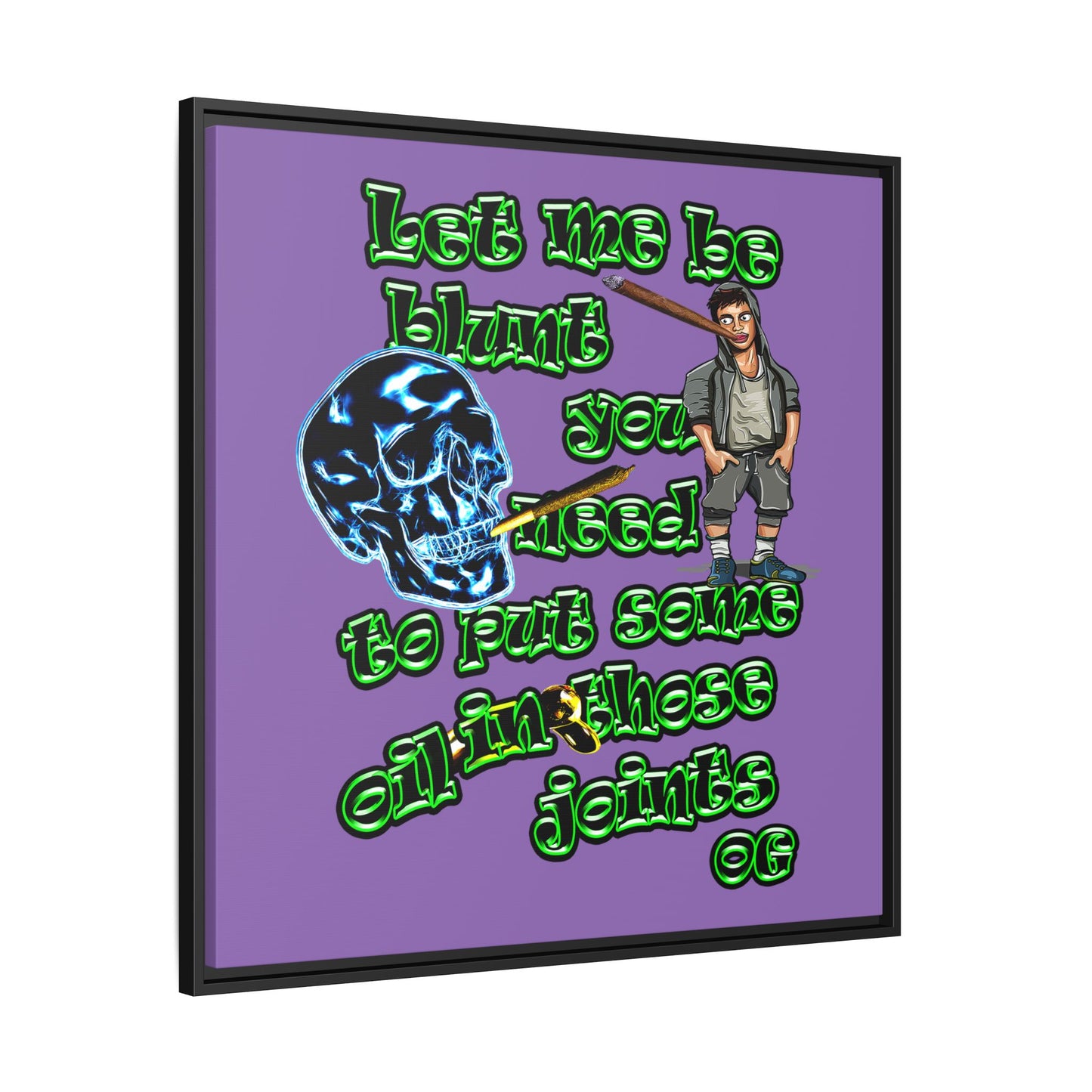 og - framed canvas art (light purple)