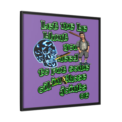og - framed canvas art (light purple)