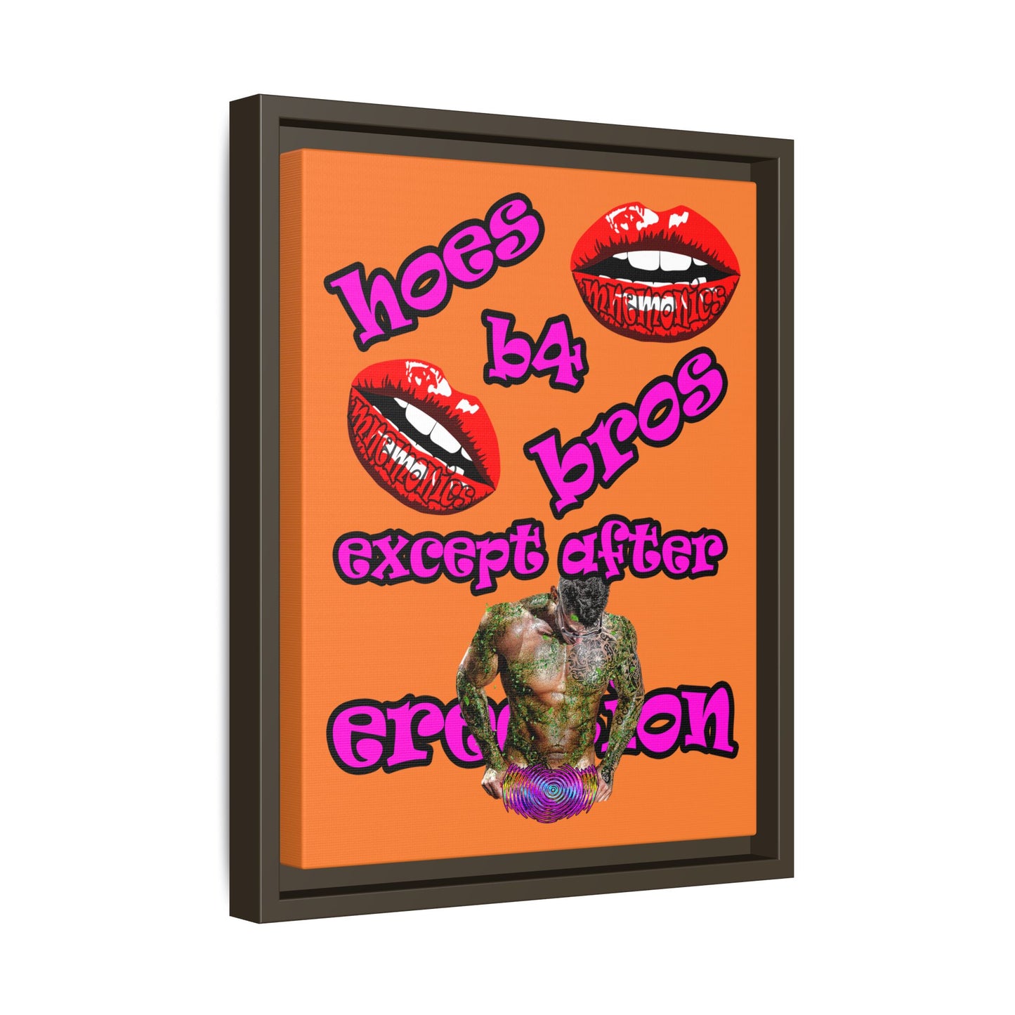 hoes b4 bros - framed canvas art (crusta)