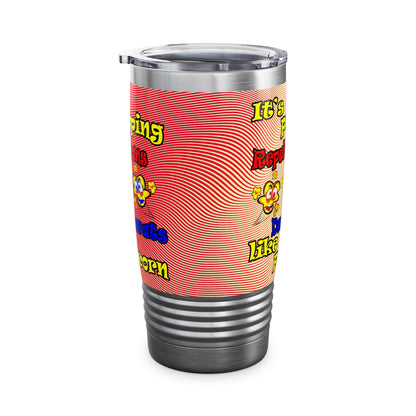 popping like popcorn - Ringneck Tumbler, 20oz (yellow-orange wave)