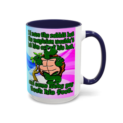 turtle race - Accent Mug (light blue-pink wave)