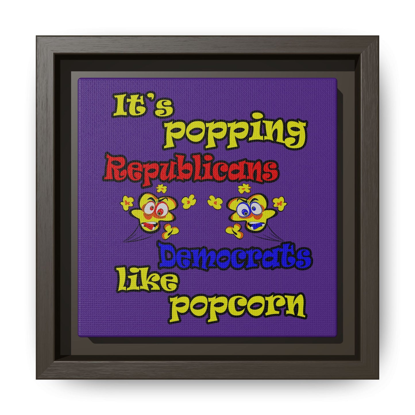 popping like popcorn - framed canvas art (purple)