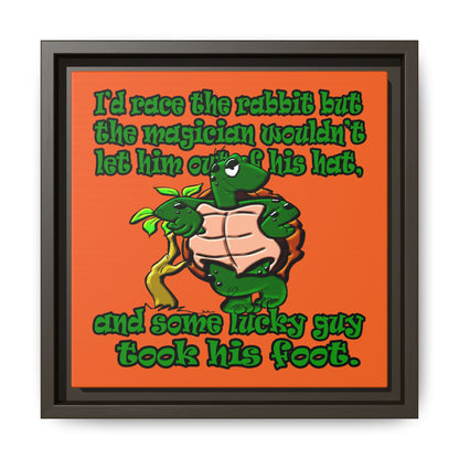 turtle race - framed canvas art (orange)