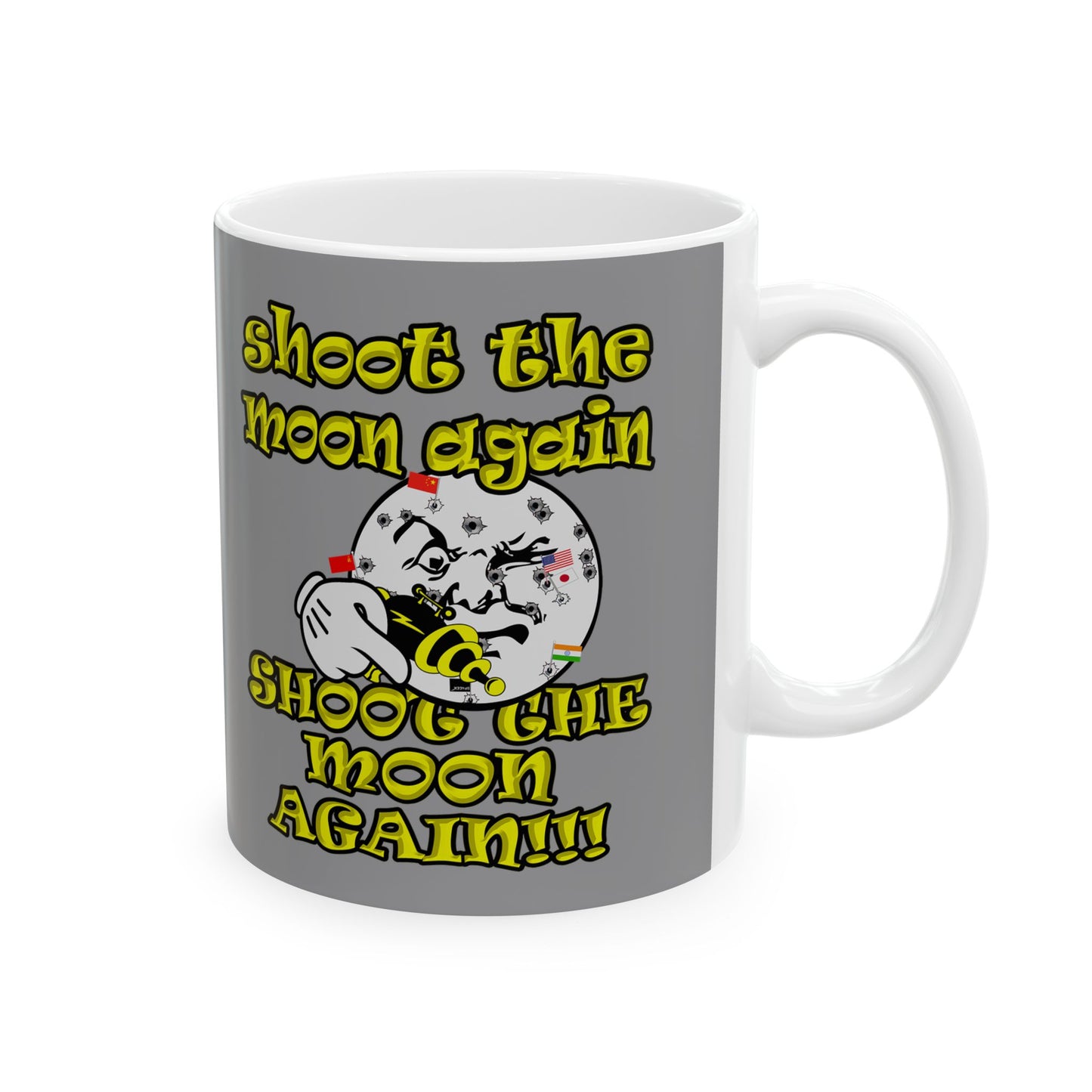 shoot the moon again - White Mug (grey)