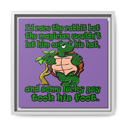 turtle race - framed canvas art (light purple)
