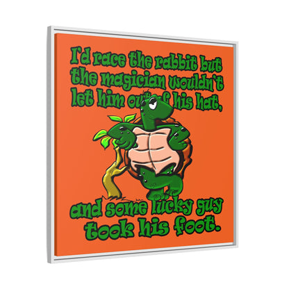 turtle race - framed canvas art (orange)