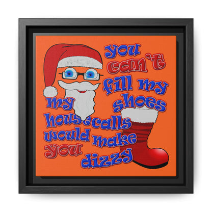 santa's shoes - framed canvas art (orange)