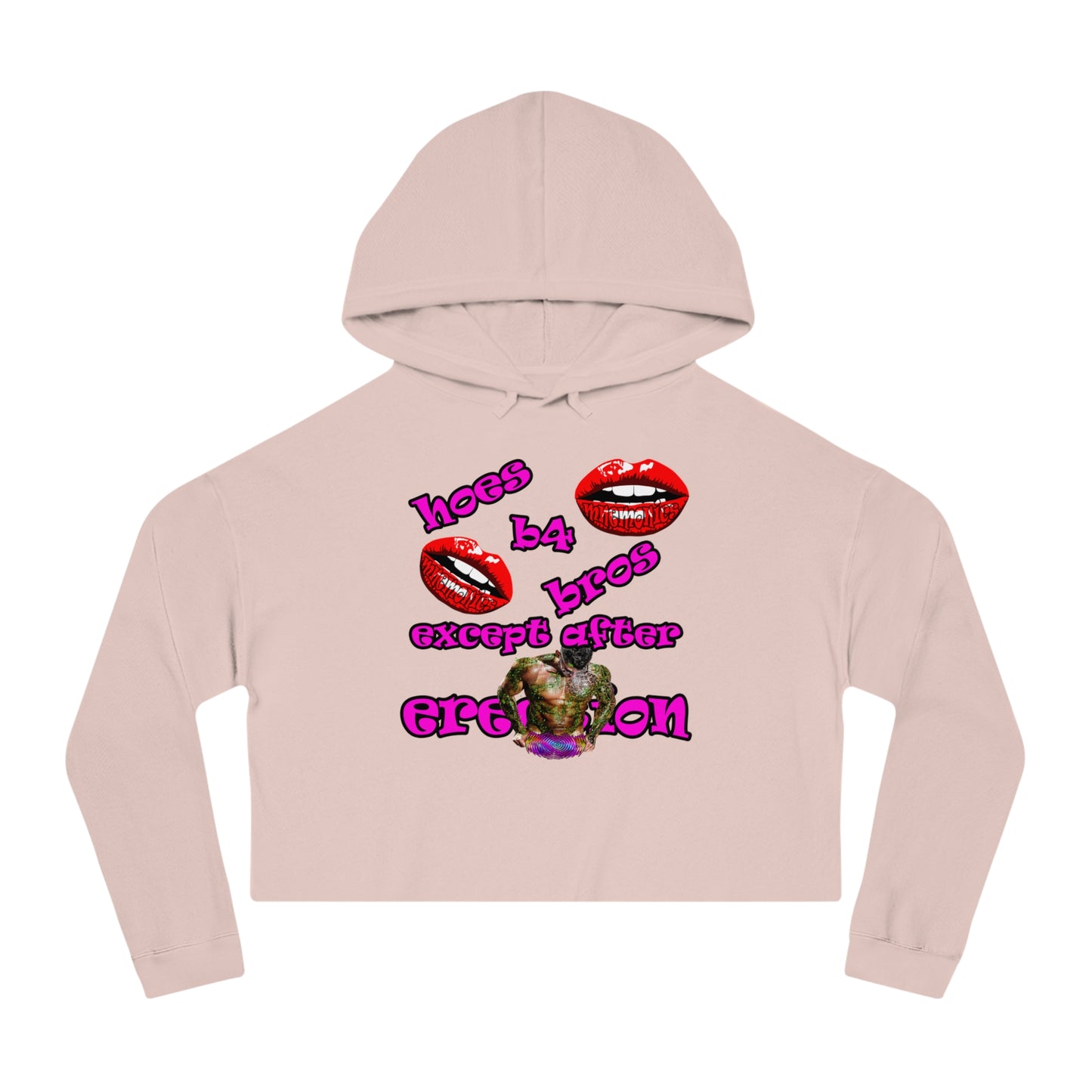 hoes b4 bros - Women’s Cropped Hooded Sweatshirt