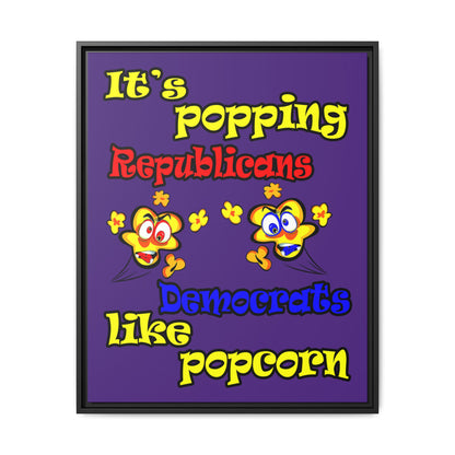 popping like popcorn - framed canvas art (purple)