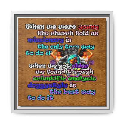 doggystyle - framed canvas art (brown papyrus)