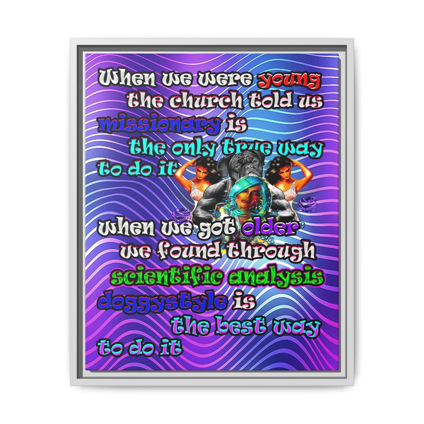 doggystyle - framed canvas art (purple wave)