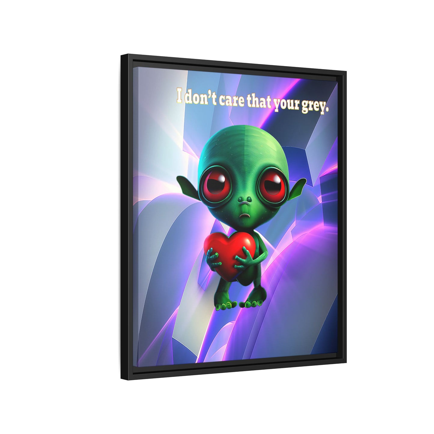 I don't care that your grey - framed canvas art (grey-pink wave)