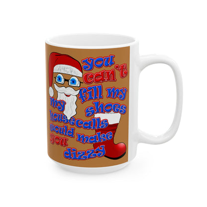 santa's shoes - White Mug (light brown)