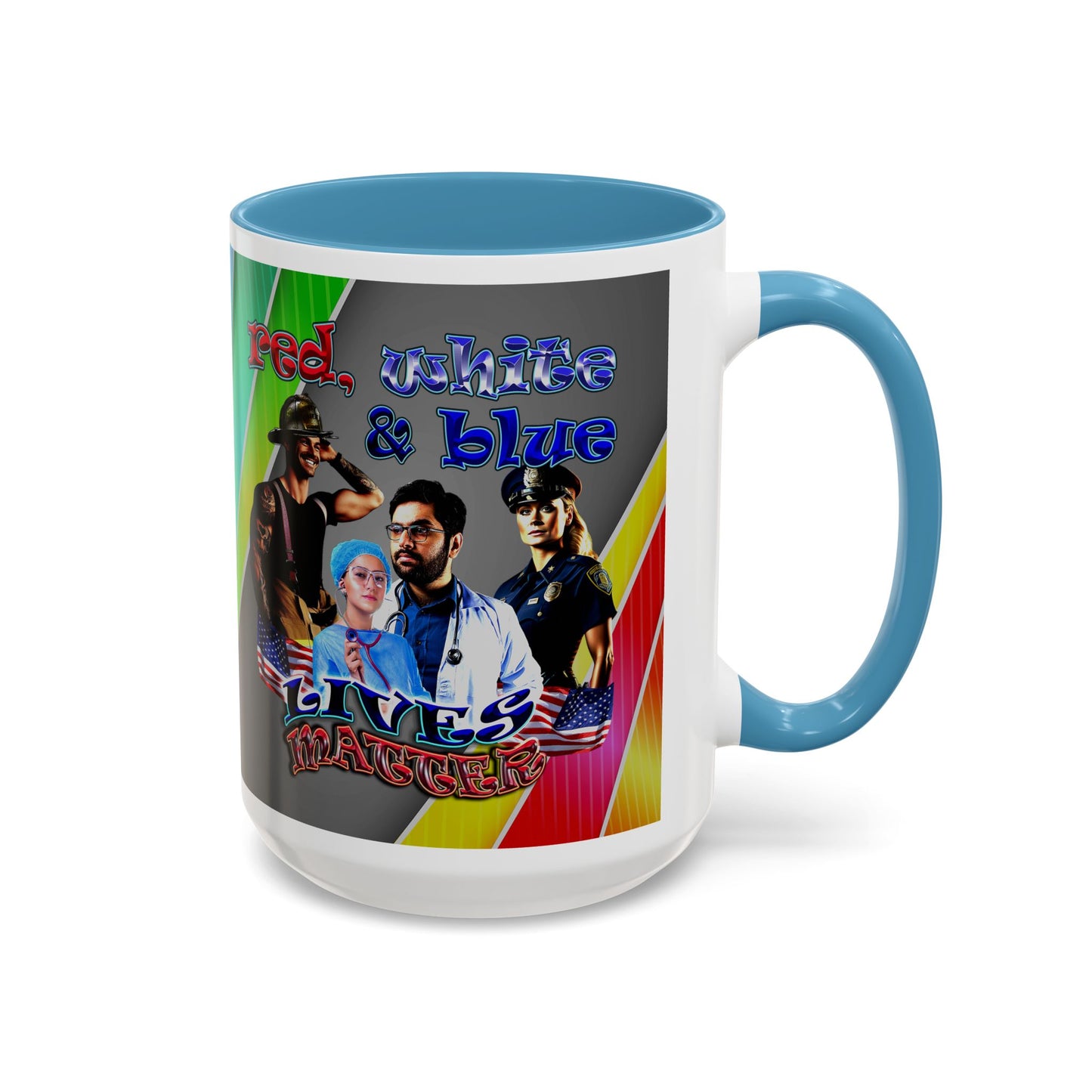 rw&b lives matter - Accent Mug (rainbow split)