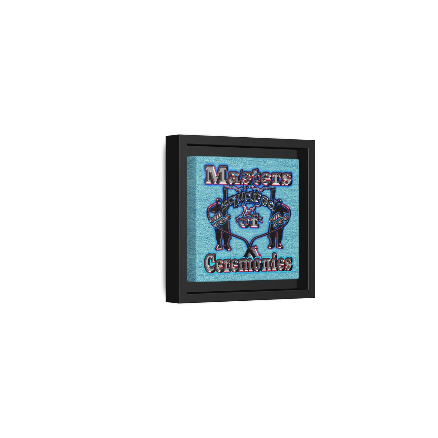 em cee squared - framed canvas art (faded blue)