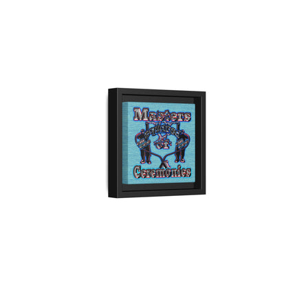 em cee squared - framed canvas art (faded blue)