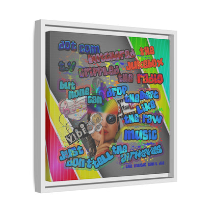 drop the beat - framed canvas art (rainbow split)