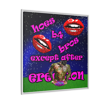 hoes b4 bros - framed canvas art ('snoops' background)