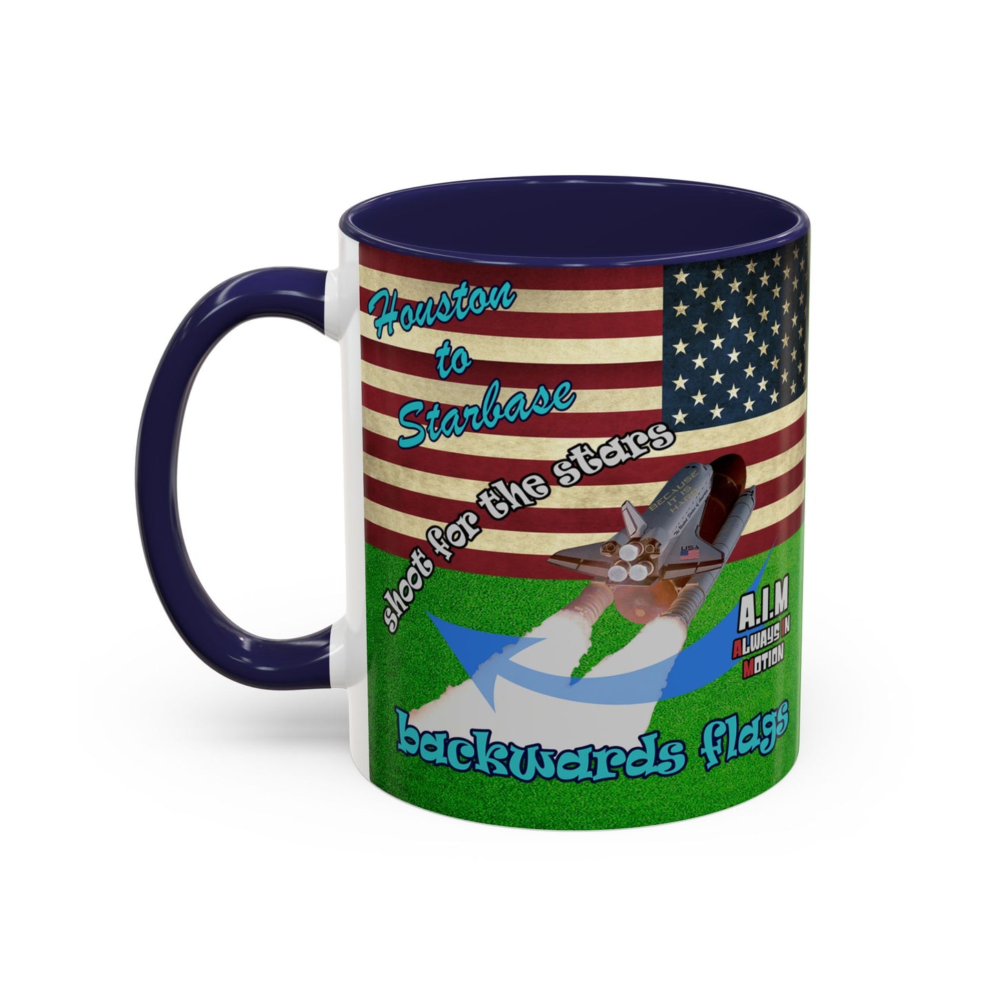 shoot for the stars - Accent Mug (green turf)