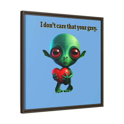 I don't care that your grey - framed canvas art (light blue)