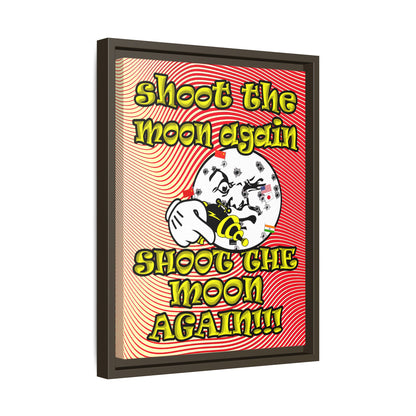 shoot the moon again - framed canvas art (yellow-orange wave)