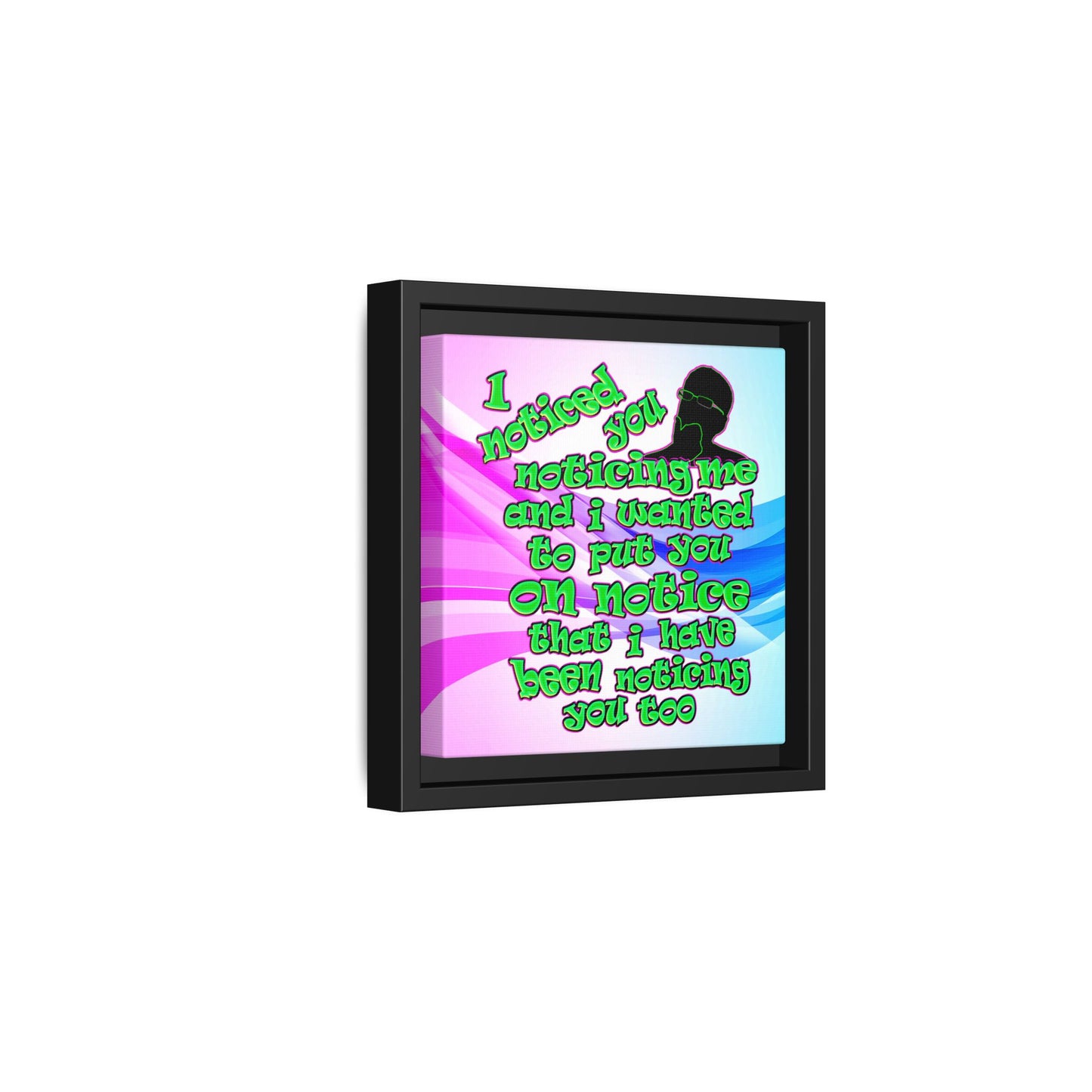 noticed you noticing - framed canvas art (light blue-pink wave)