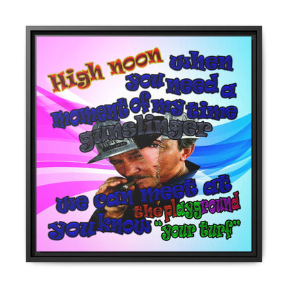 high noon - framed canvas art (light blue-pink wave)