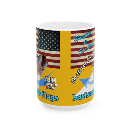 shoot for the stars - White Mug (yellow)
