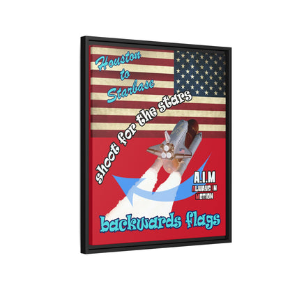 shoot for the stars - framed canvas art (dark red)
