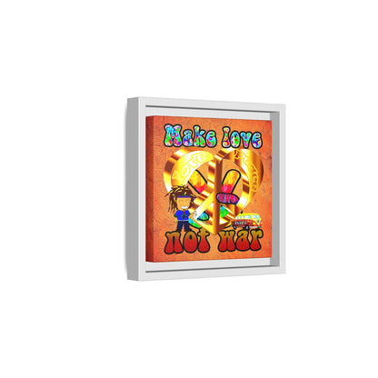 love peace - framed canvas art (burnt orange)